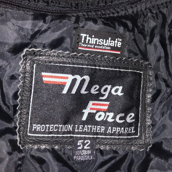Mega Force leather motorcycle armored jacket. - Picture 7 of 8
